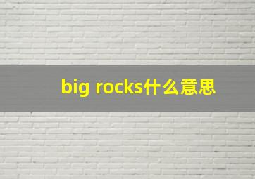 big rocks什么意思